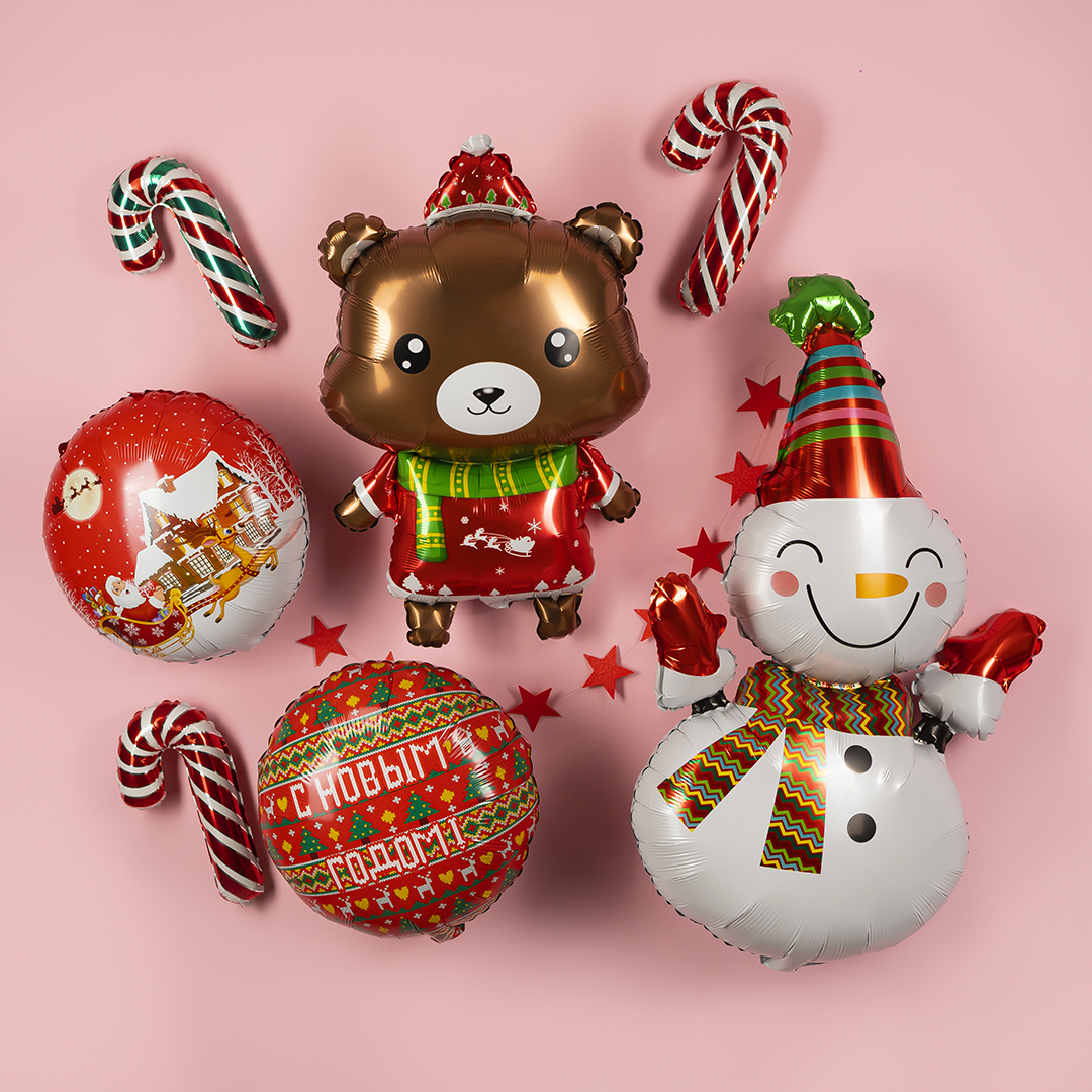Шар (39''/99 см) Фигура, Веселый снеговик, 1 шт.