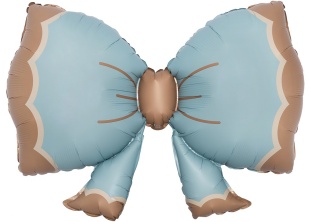 Шар (37''/94 см) Фигура, Бант, Голубой, Сатин, 1 шт. в уп.