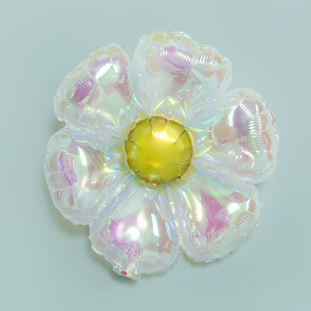 Шар (24''/61 см) Цветок, (надув воздухом), Прозрачный, Хамелеон, 1 шт.