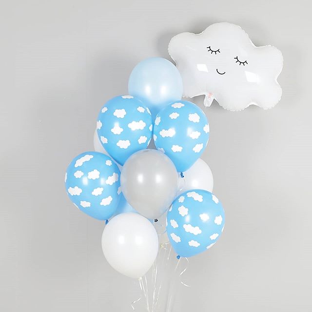 Шар (27''/69 см) Фигура, Облако, Белый, 1 шт. в уп.