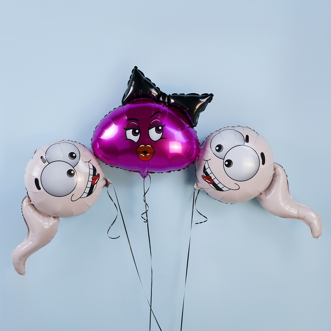 Шар (27''/69 см) Фигура, Головастик, 1 шт.