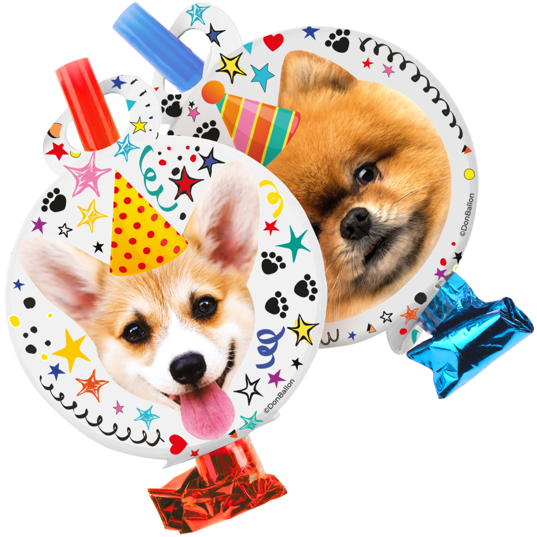 Карнавальные язычки гудки, Собачки, 11 см, 6 шт. в упак. 