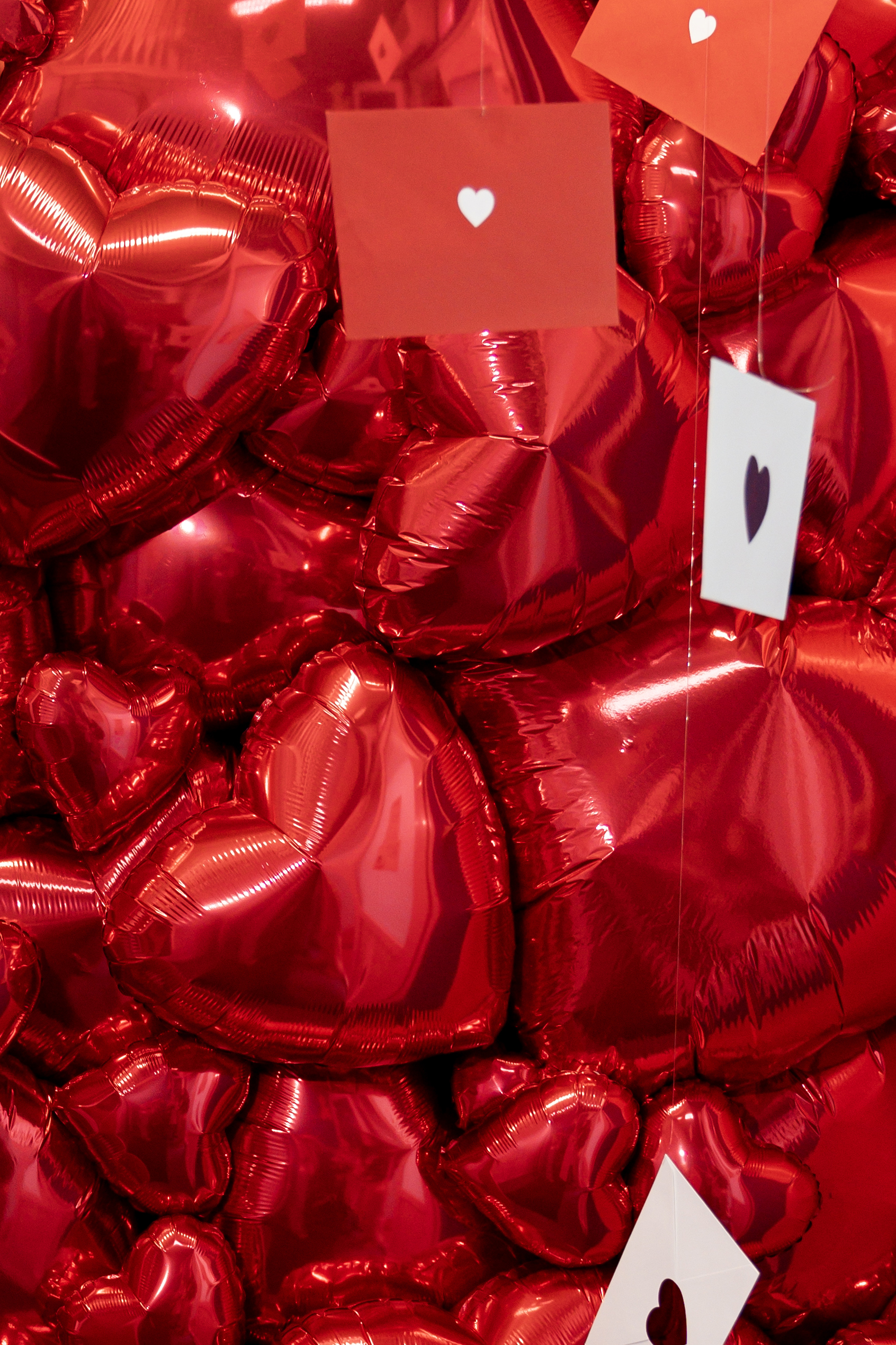 Шар (4''/10 см) Микро-сердце, Красный, 1 шт.