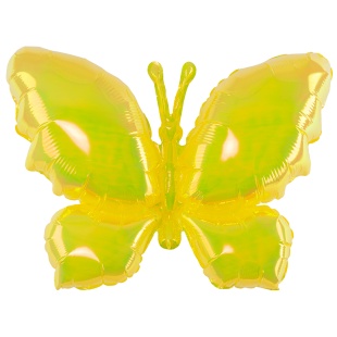 Шар (38''/97 см) Фигура, Бабочка (надув воздухом), Желтый, Хамелеон, 1 шт. в уп.