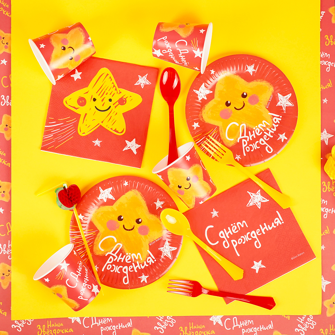 Ложки, Премиум, Желтый, 16 см, 10 шт. в упак. 