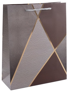 Пакет подарочный, 210гр, Геометрия, Золотые линии, Дизайн №4, Металлик, 39*30*12 см, 1 шт.