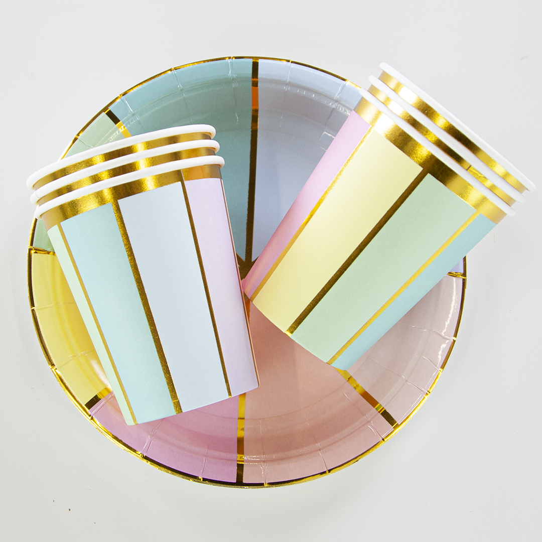 Стаканы (250 мл) Яркие Дольки, Разноцветный, Металлик, 6 шт.