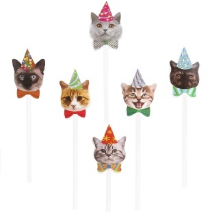 Топперы, Котики, Ассорти, 14 см, 6 шт.