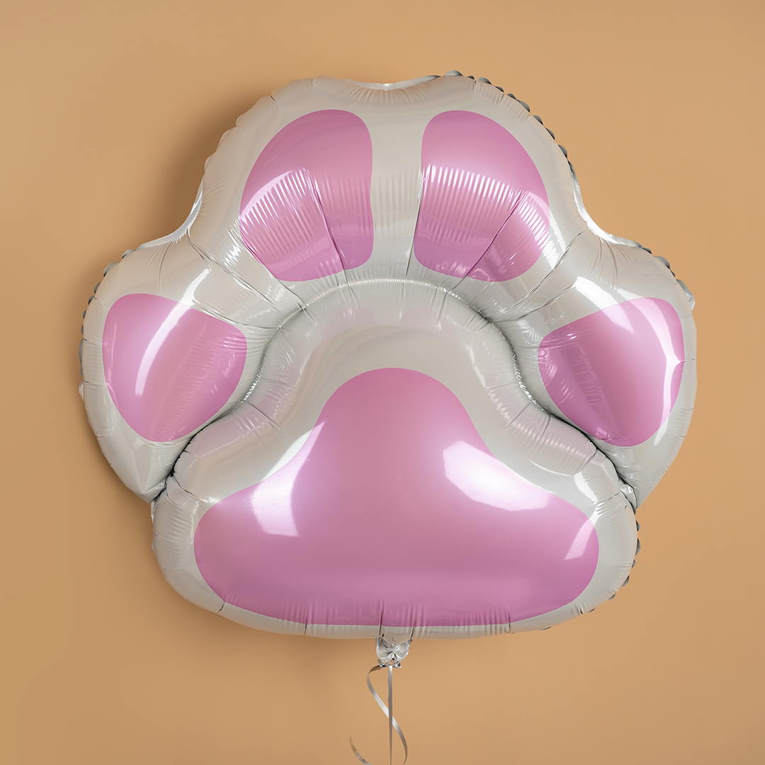Шар (30''/76 см) Фигура, Лапка, Розовый, 1 шт.