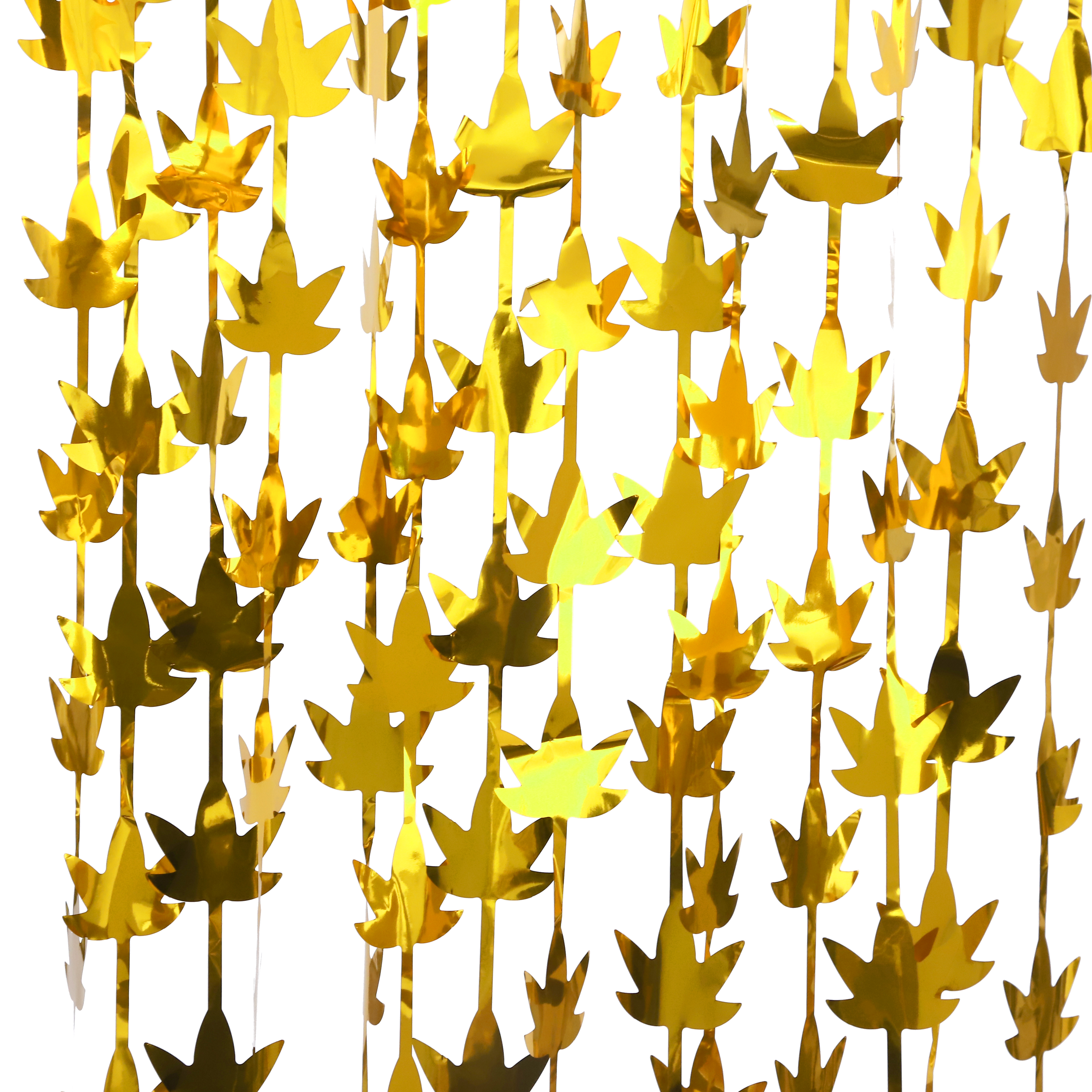 Занавес Листья, Золото, Металлик, 100*200 см, 1 шт.