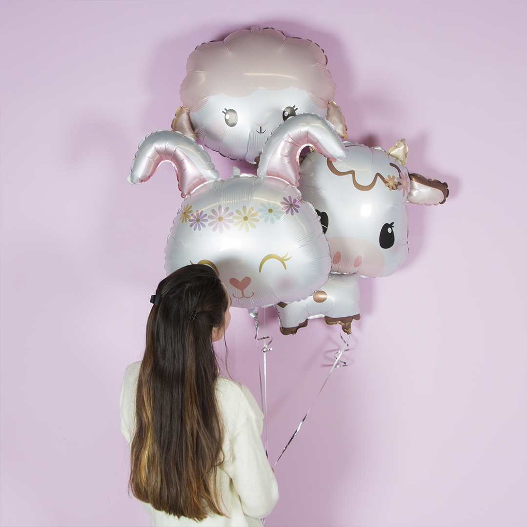 Шар (25''/64 см) Фигура, Цветочный Зайка, 1 шт. в уп.