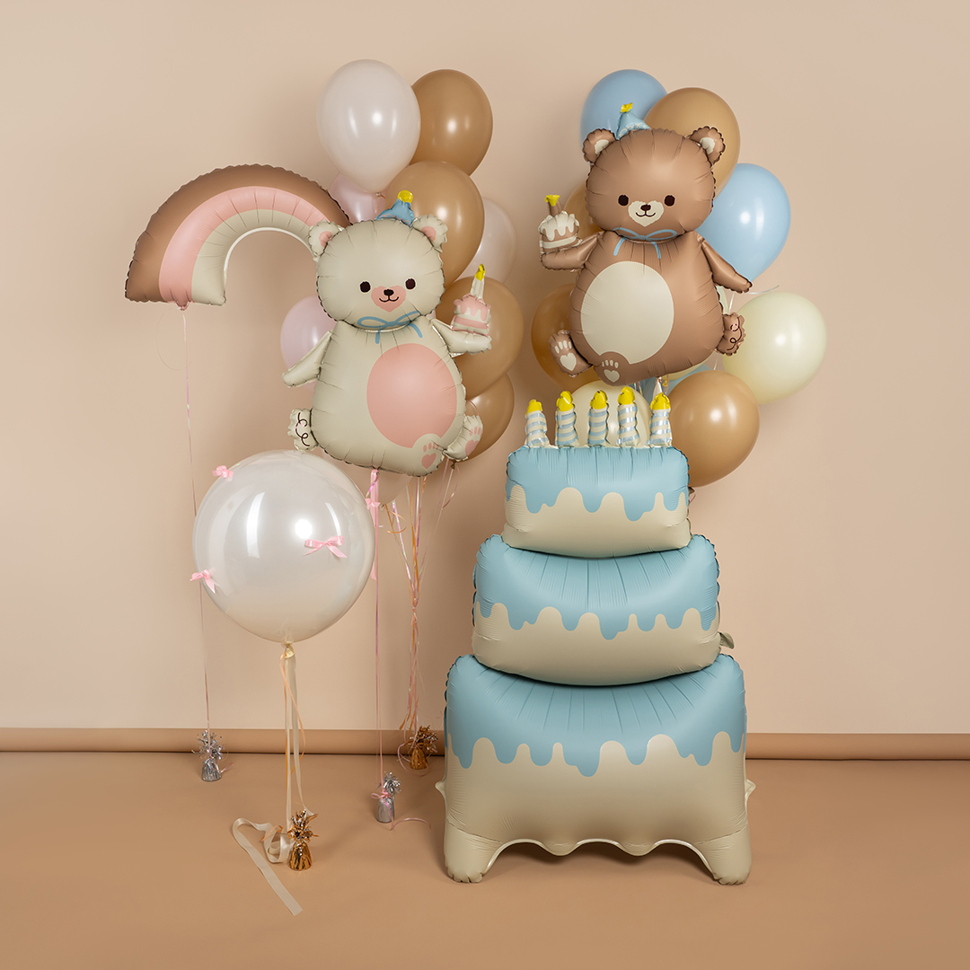 Шар (32''/81 см) Фигура, Радуга, Розовый, Сатин, 1 шт.