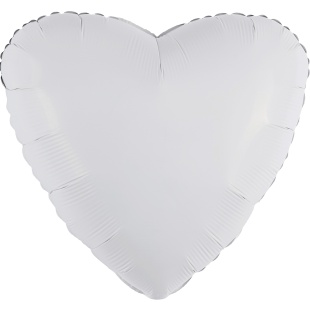 Шар (19''/48 см) Сердце, Белый, 1 шт.