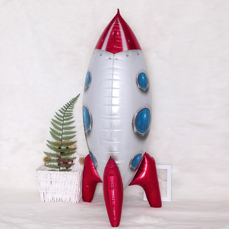 Шар (32''/81 см) Фигура, 3D Ракета, Красный, 1 шт.