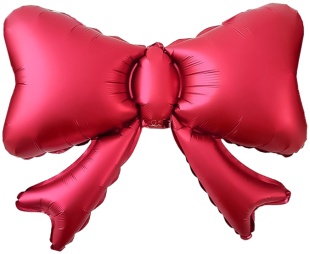 Шар с клапаном (20''/51 см) Фигура, Бант (надув воздухом), Красный, Сатин, 1 шт. в уп.