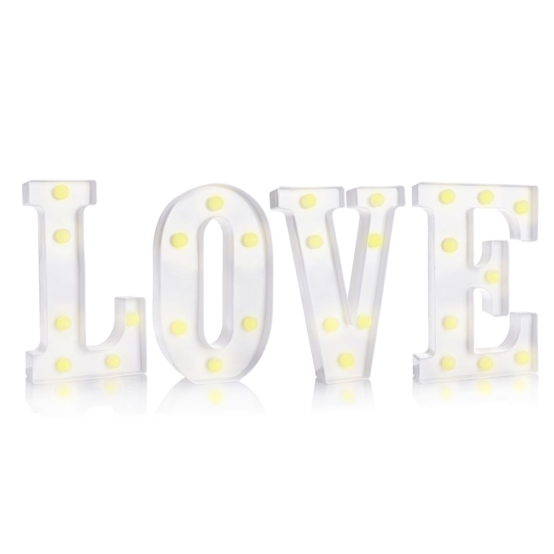 Набор световых фигур Love, 21 см. Белый, 1 шт.