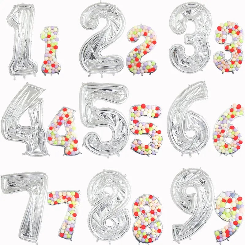 Шар (65''/165 см) Цифра, 2 Каркасная, 1 шт. в уп.