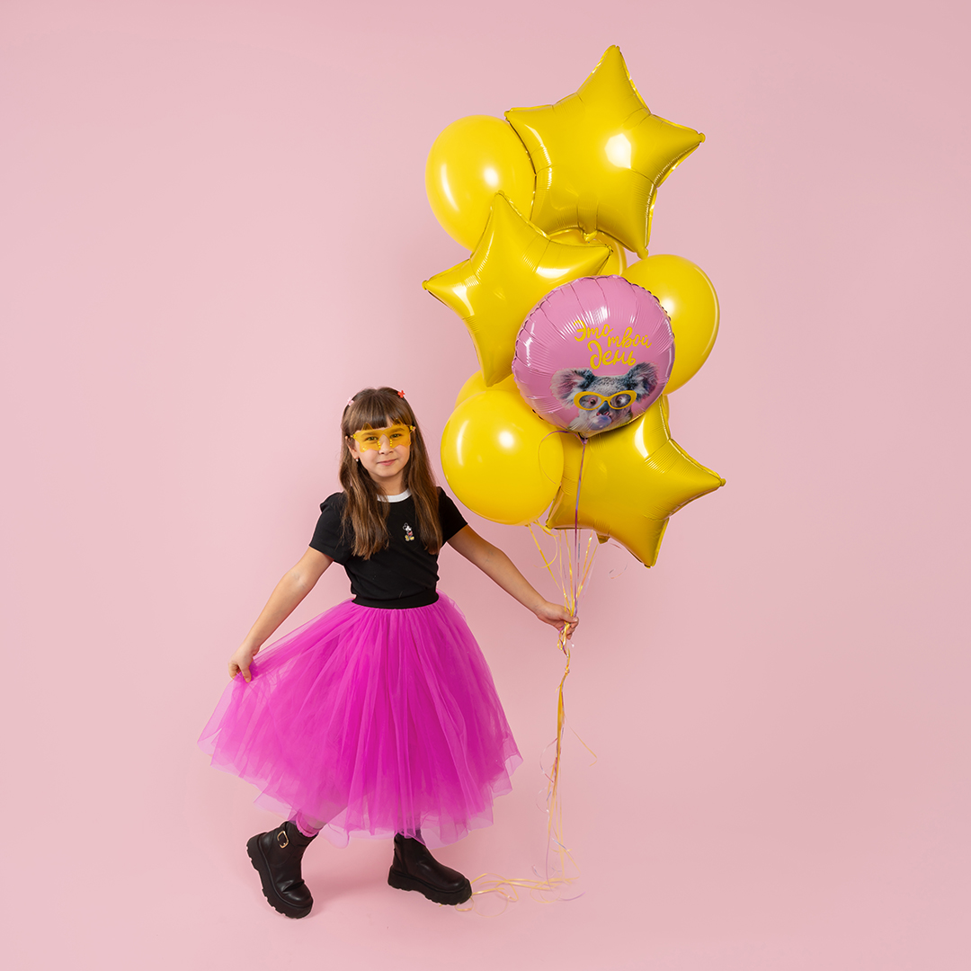 Карнавальные очки, Звезда, Желтый, 1 шт. 