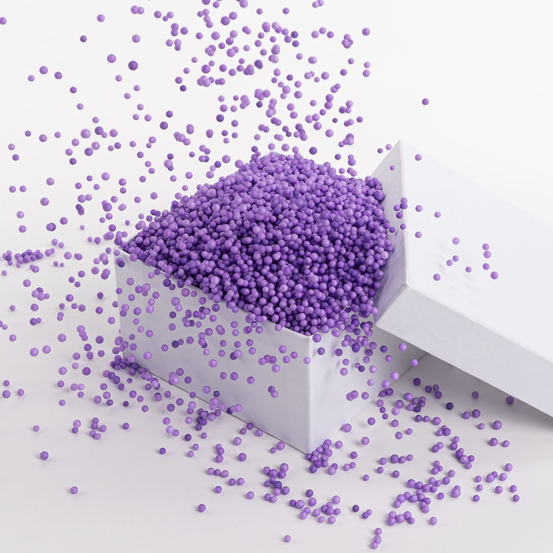 Шарики пенопласт, Фиолетовый, 2-4 мм, 10 гр.