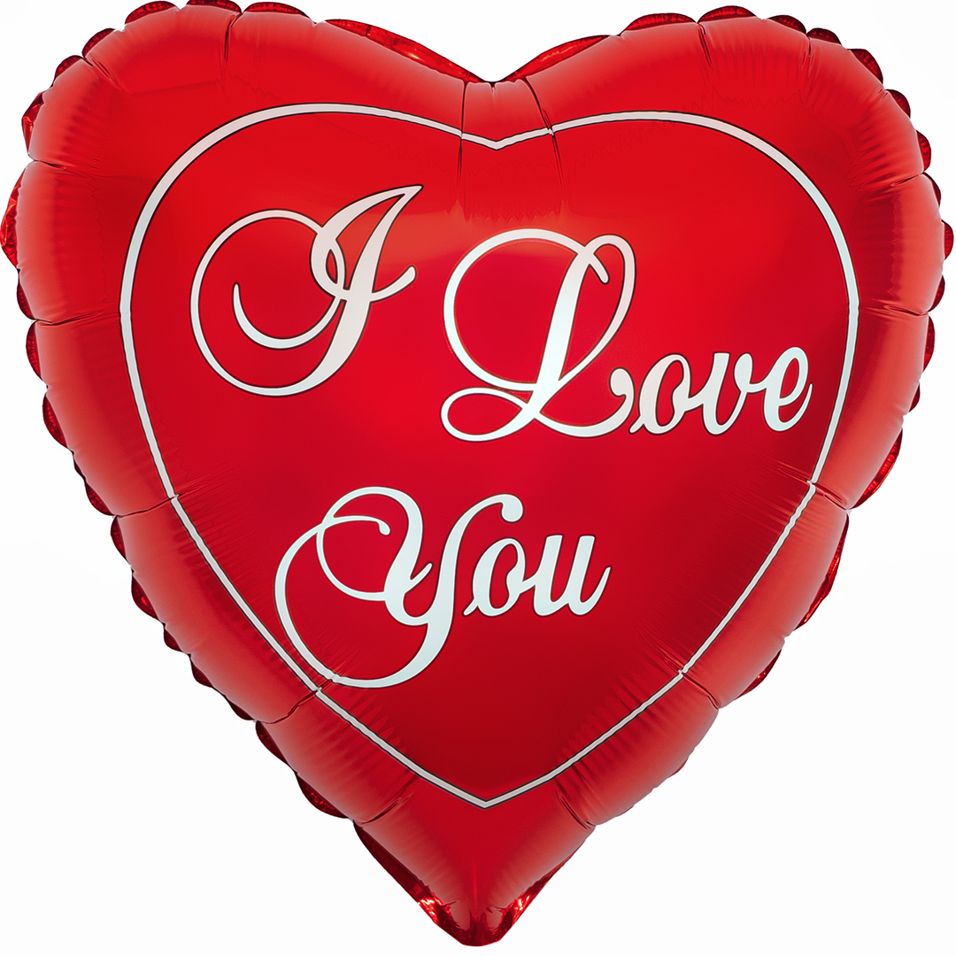 Шар (18''/46 см) Сердце, Я Люблю Тебя, Красный, 1 шт.