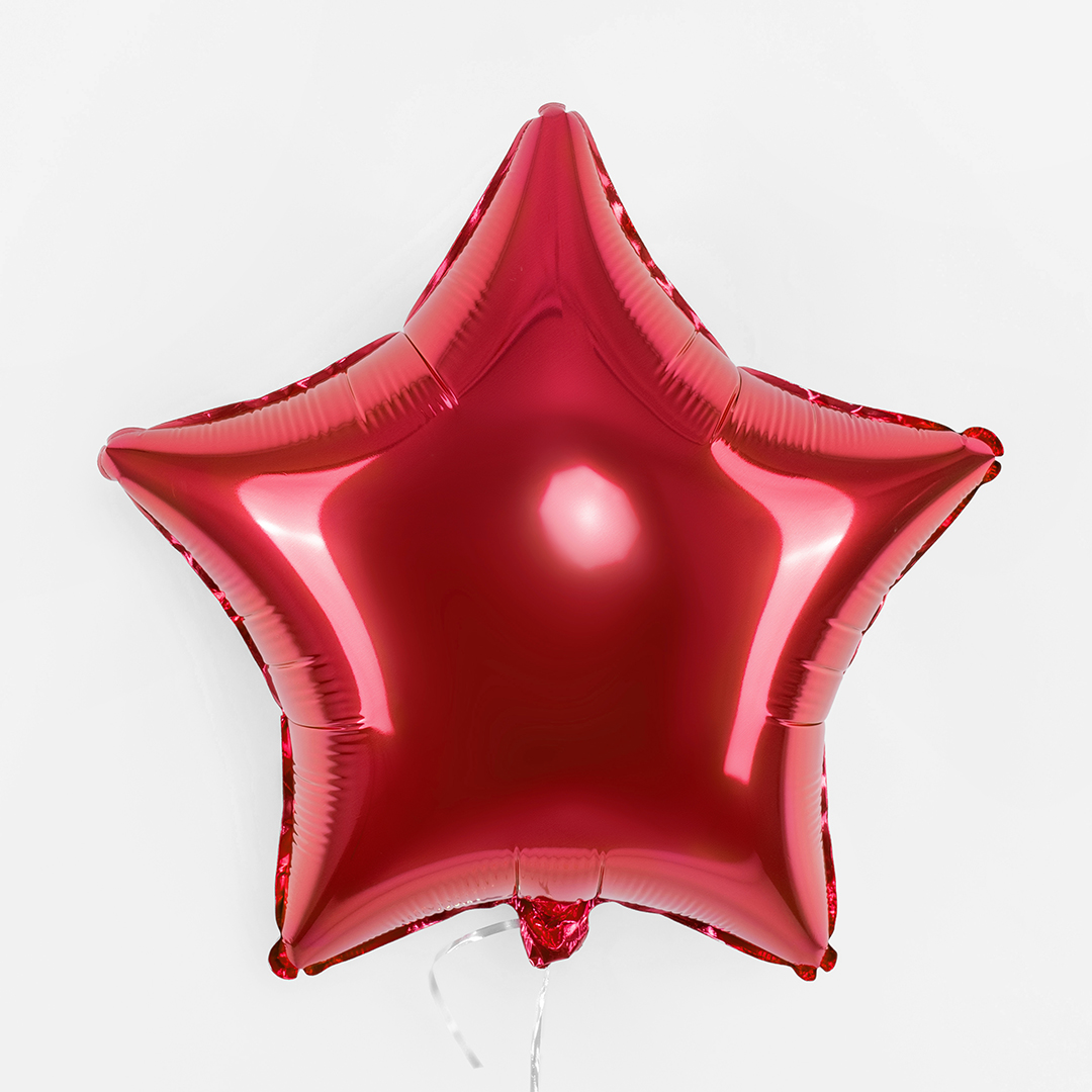 Шар (32''/81 см) Звезда, Красный, 1 шт.