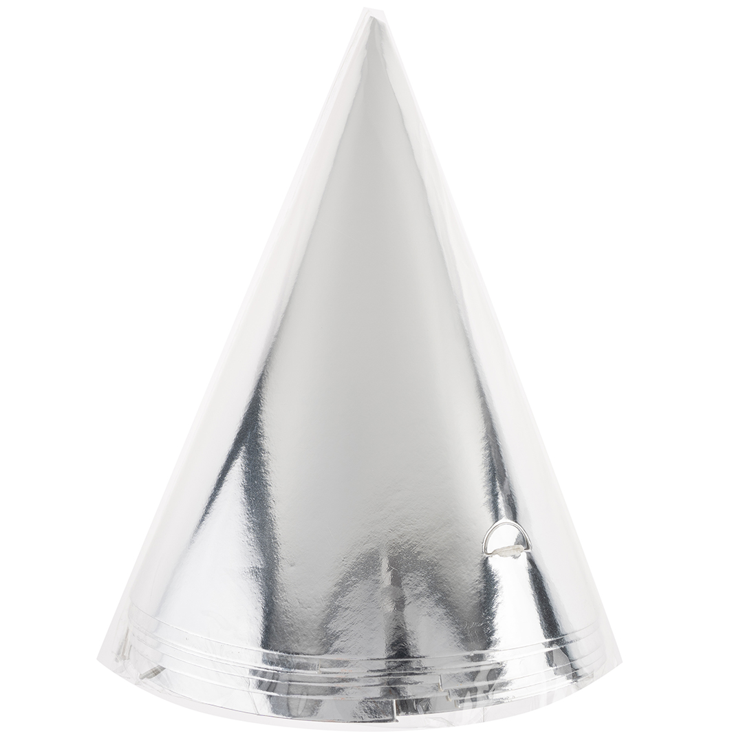 Колпаки, Серебро, Металлик, 16 см, 6 шт. в упак. 