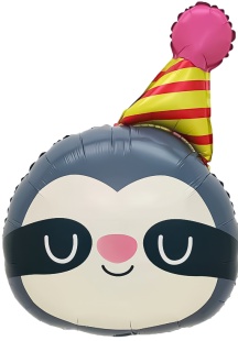 Шар (26''/66 см) Фигура, Ленивец в колпачке, 1 шт. в уп. (цв.этик.)