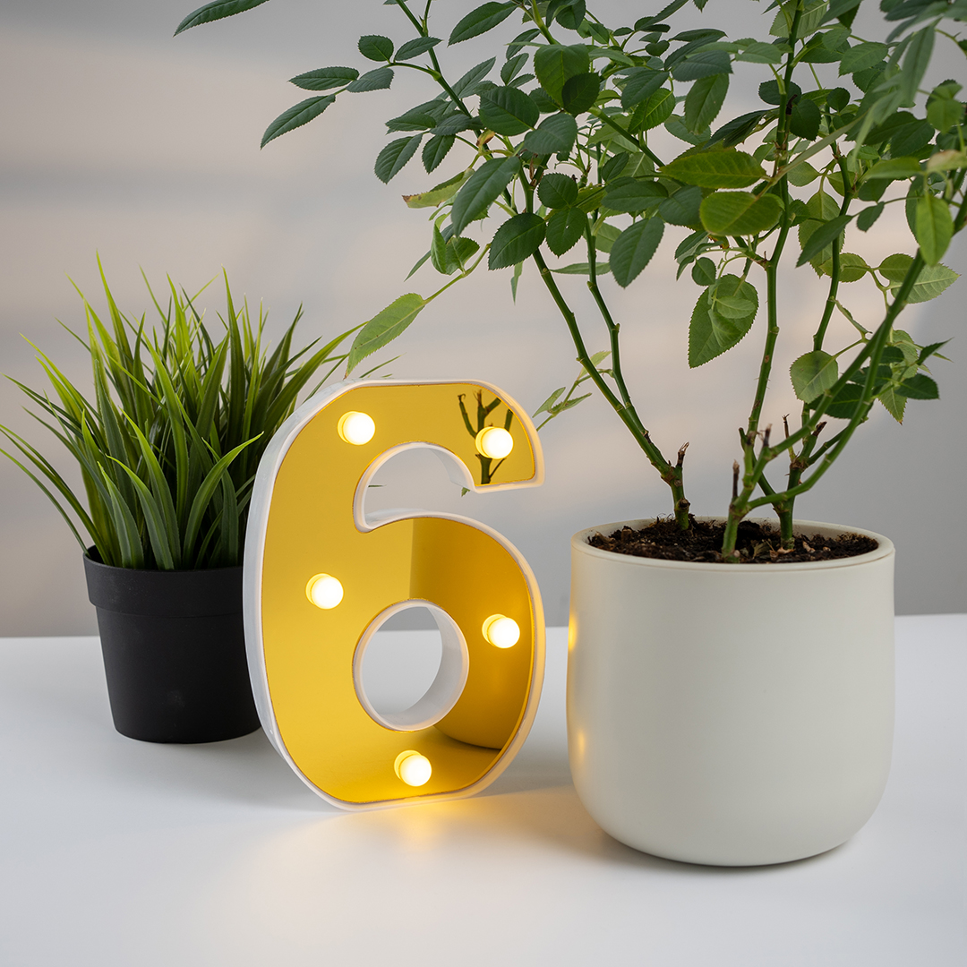 Световая фигура Цифра, 6/9, 16 см. Золото, 1 шт.