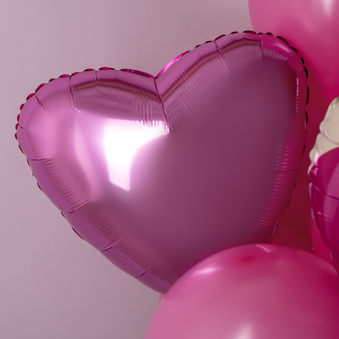 Шар (19''/48 см) Сердце, Розовый пион, 1 шт.
