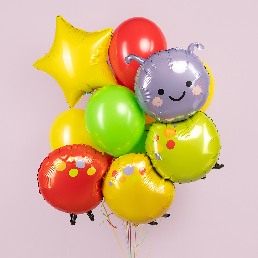 Шар (39''/99 см) Фигура, Яркая гусеница, 1 шт.