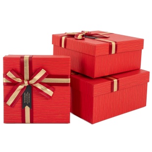 Набор коробок Элегант, Красный, 19*19*9,8 см, 3 шт. в упак. 