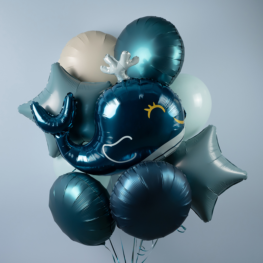 Шар (18''/46 см) Круг, Индиго, Сатин, 1 шт.