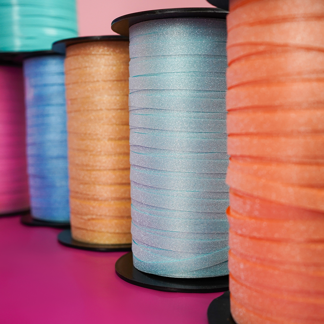 Лента полипропиленовая (0,5 см*100 м) Голубой, Глиттер, 1 шт.