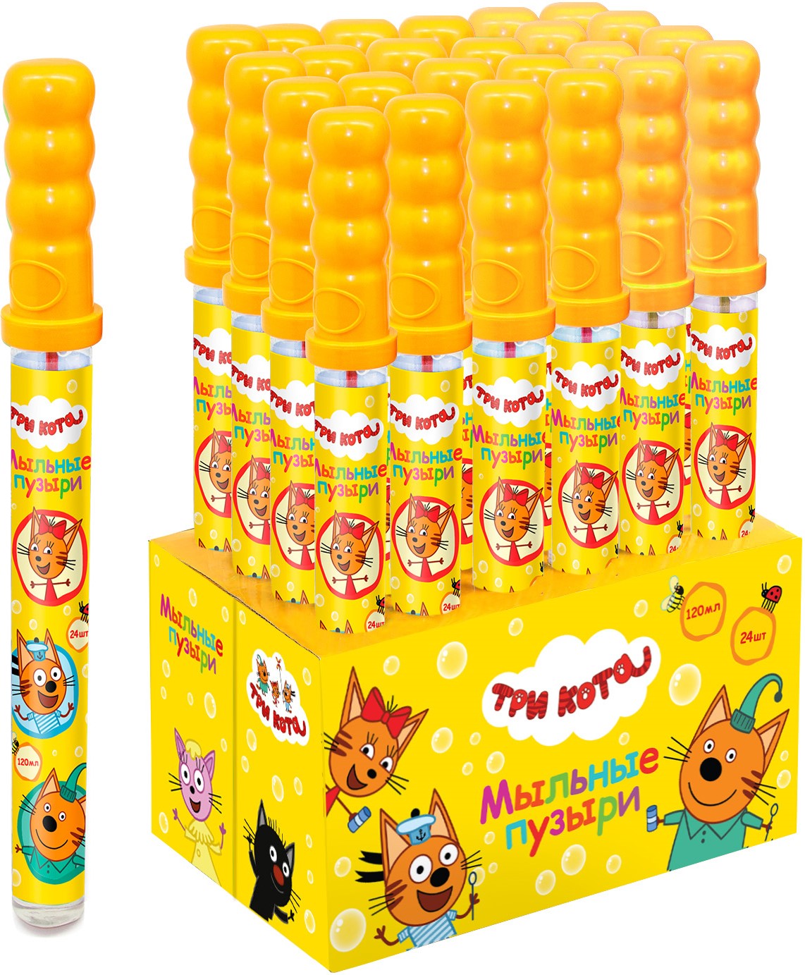 Мыльные пузыри Меч, Три Кота, 120 мл. 24 шт.
