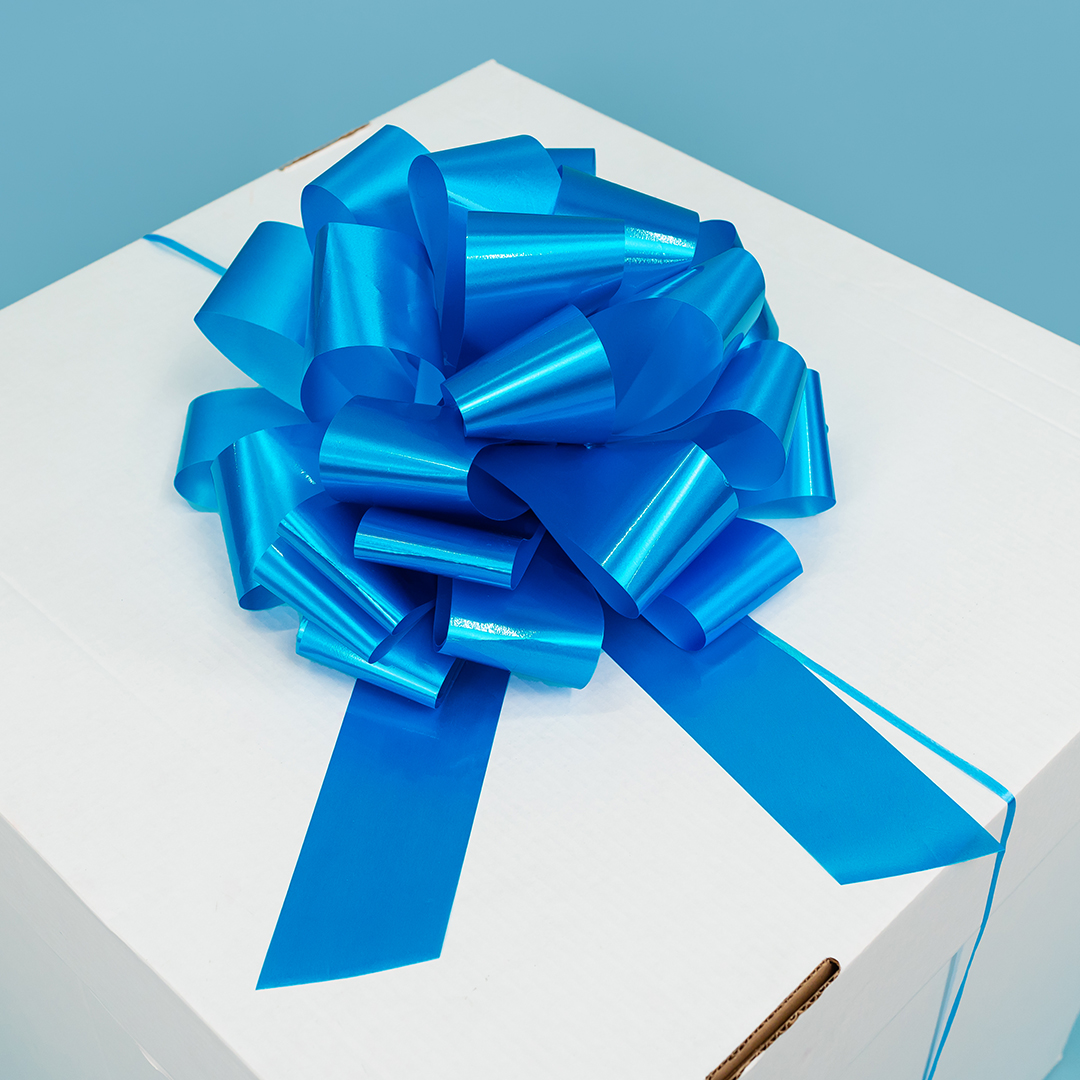 Бант Шар, Голубой, Лаковый, 36 см, 1 шт. в упак. 