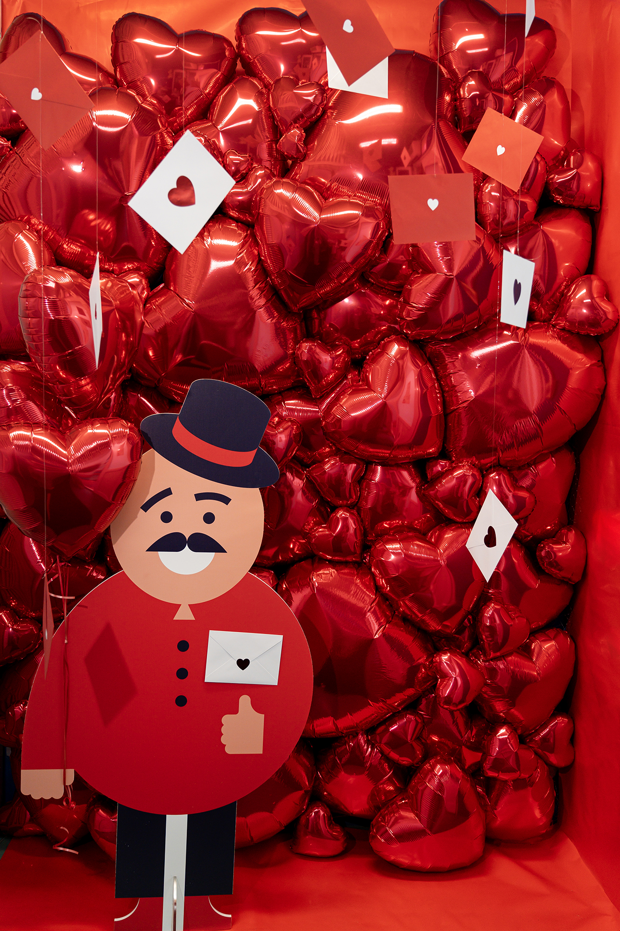 Шар (4''/10 см) Микро-сердце, Красный, 1 шт.