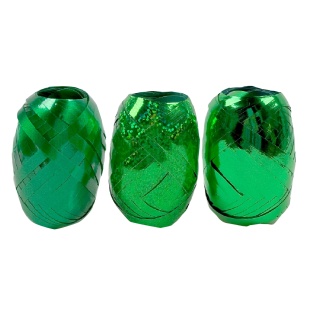 Лента полипропиленовая (0,5 см*10 м) Зеленый микс, Металл, Лаковая Голография, 3 шт.