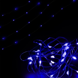 Светодиодная гирлянда, Роса 10 Led, IP10, 1 м. Синий, 1 шт.