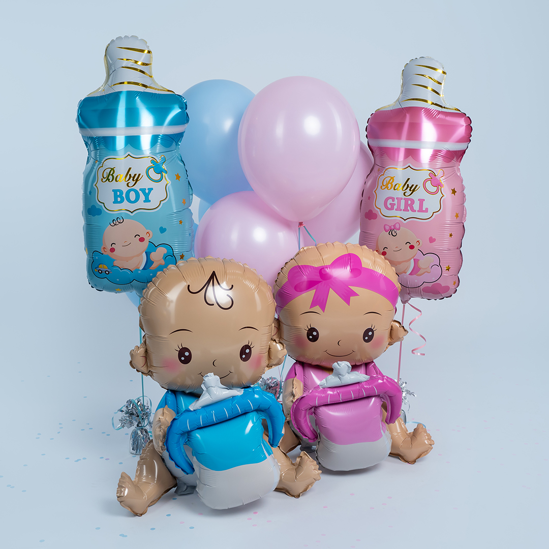 Шар (29''/74 см) Фигура, Бутылочка для девочки, Розовый, 1 шт.