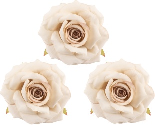 Роза (бутон), искусственная, Кремовый, 9 см, 3 шт. в упак. 