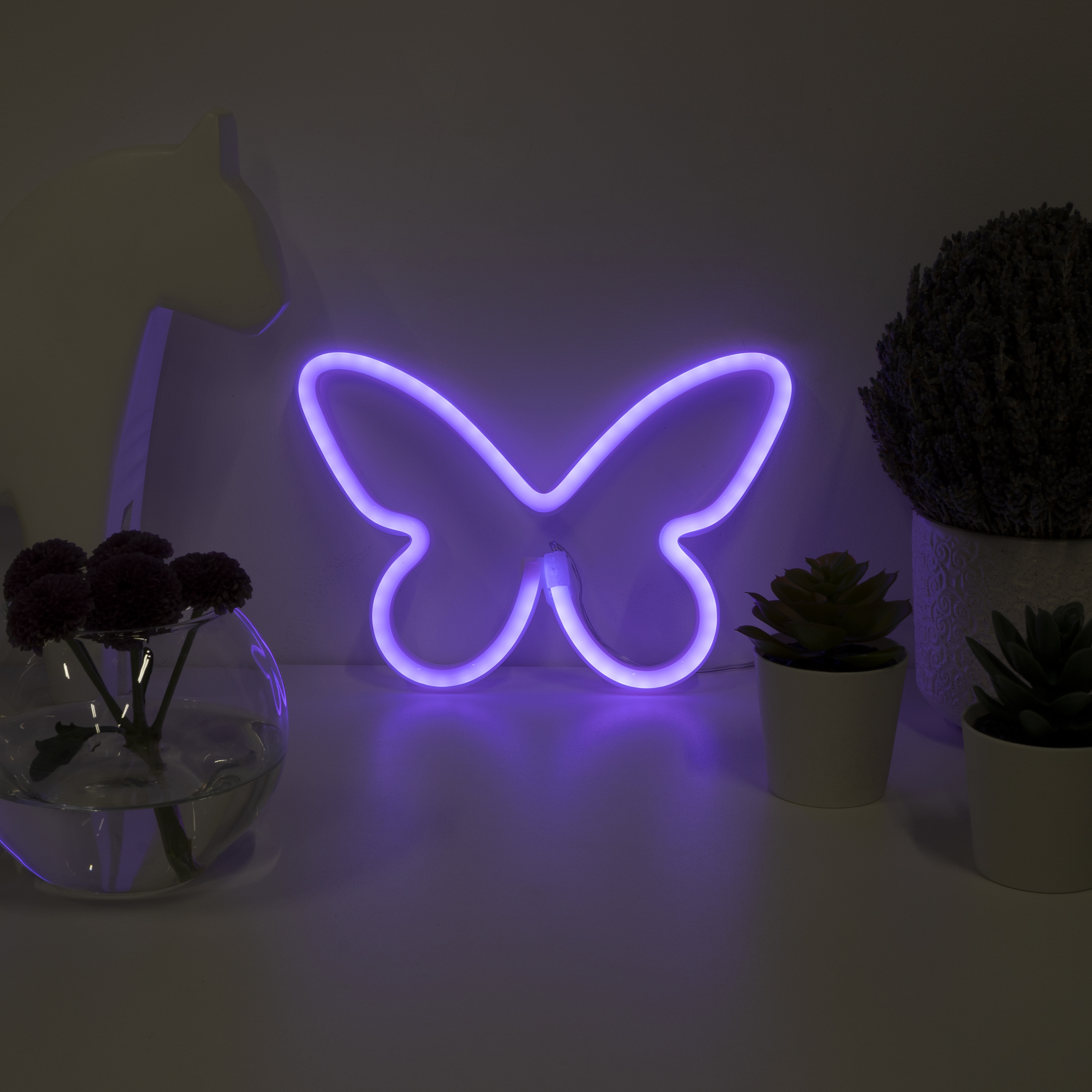 Световая фигура Бабочка, 16*22,5 см. Сиреневый, 1 шт.