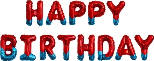 Набор шаров-букв (16''/41 см) Мини-Надпись "Happy Birthday", Героическая тема, 1 шт. в уп.