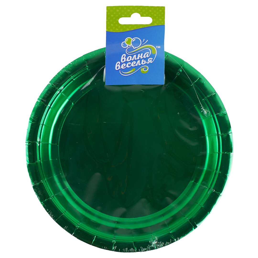 Тарелки (7''/18 см) Зеленый, Металлик, 6 шт.