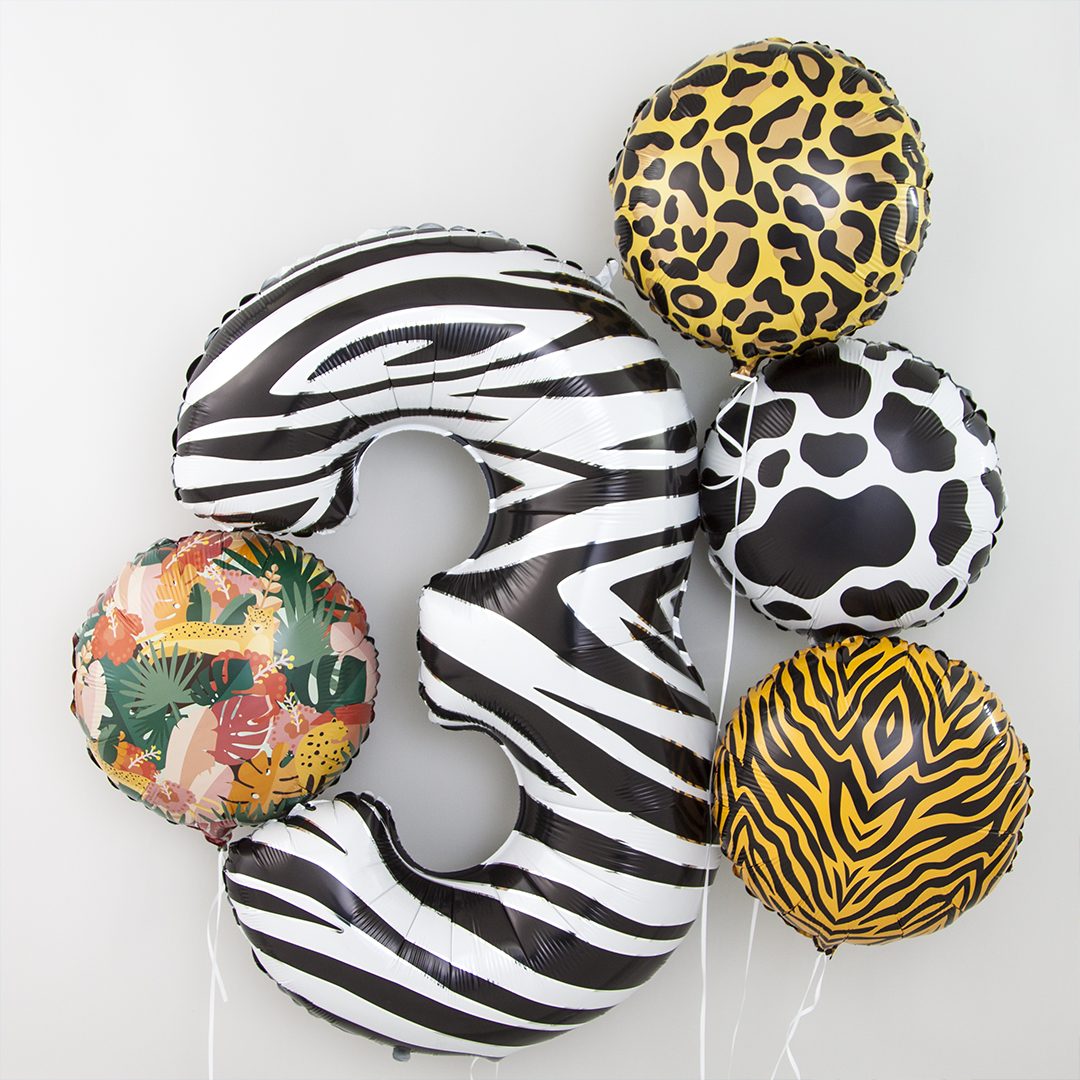 Шар (18''/46 см) Круг, Сафари, Корова, 1 шт.