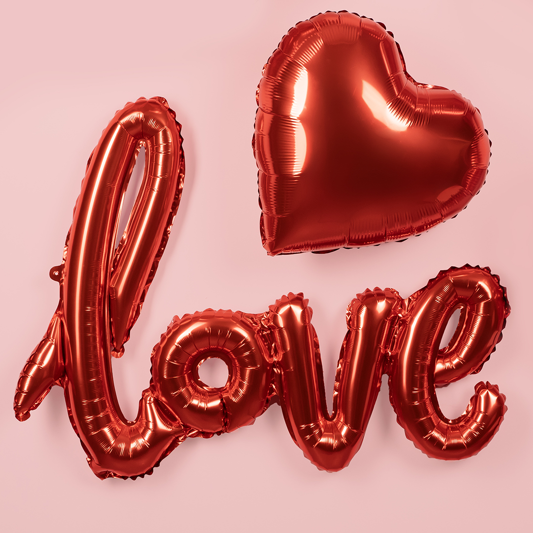 Шар (18''/46 см) Сердце, Красный, Металлик, 1 шт.