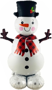 Шар 3D (43''/109 см) Фигура на подставке, Снеговик, 1 шт. в уп.