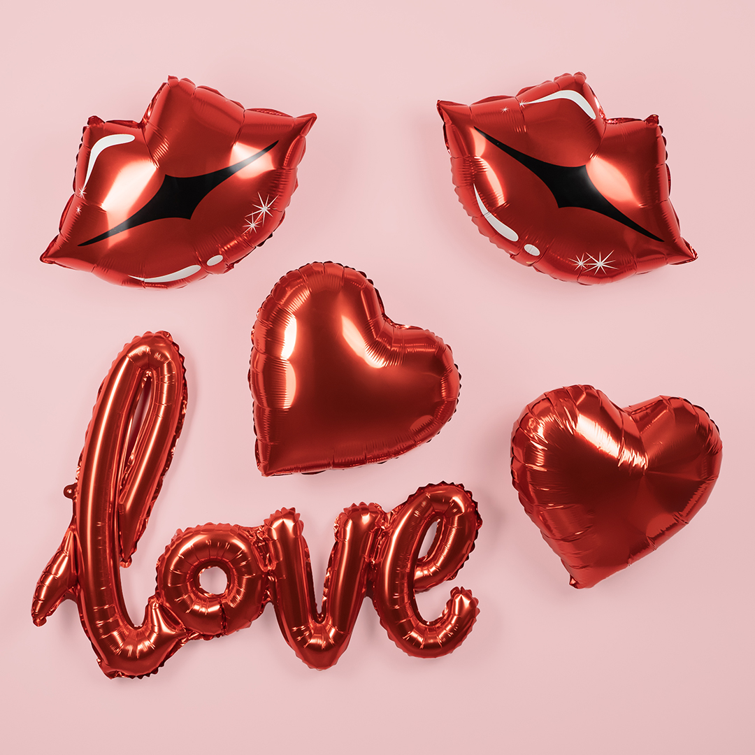 Шар (18''/46 см) Сердце, Красный, Металлик, 1 шт.