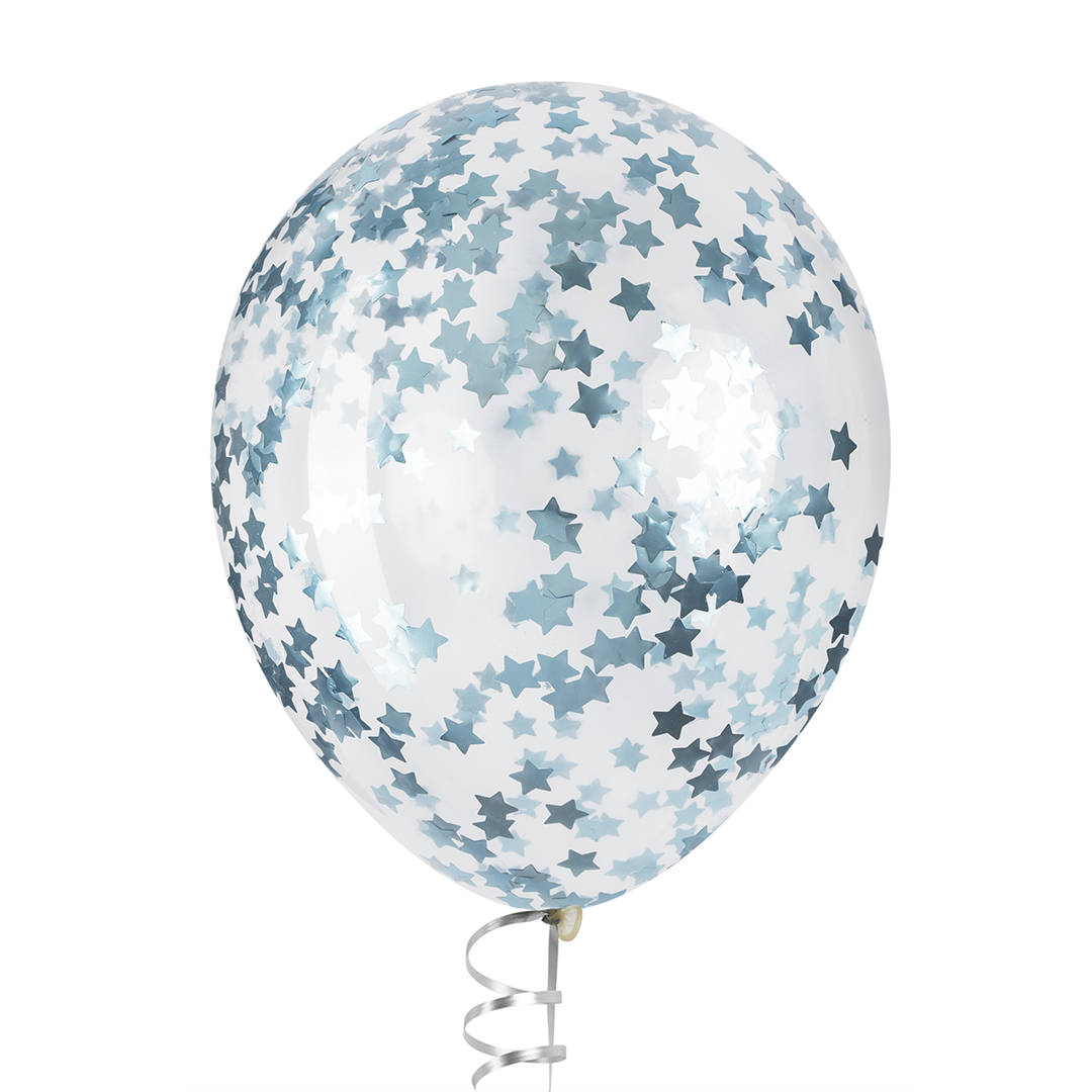 Конфетти фольга Звезда, Голубой, Хром, 1,5 см, 50 г.
