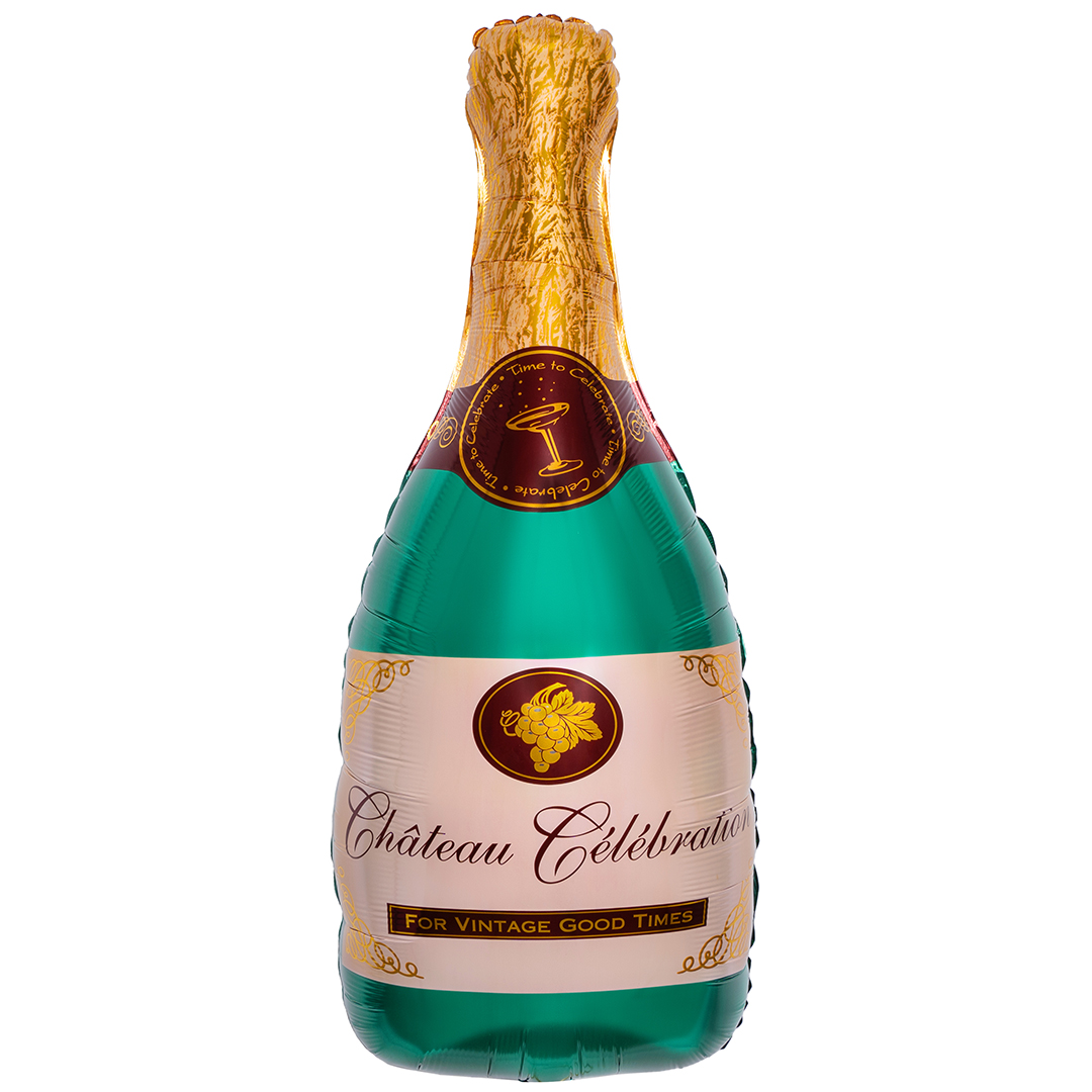 Шар (39''/99 см) Фигура, Бутылка Шампанское, 1 шт. в уп.