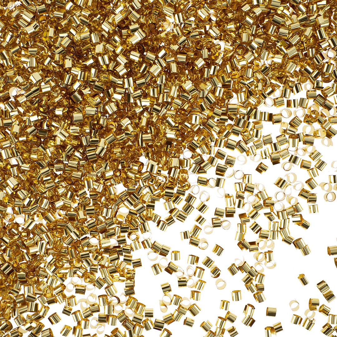 Конфетти фольга Цилиндр, Золото, Металлик, 0,2 см, 20 г.